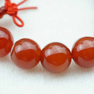 Vòng tay mã não hồ lô đỏ tự nhiên 14 mm