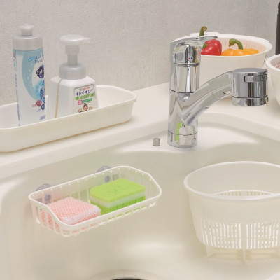 Combo 02 Giá đựng giẻ rửa bát dạng lưới màu trắng nội địa Nhật Bản #4301W