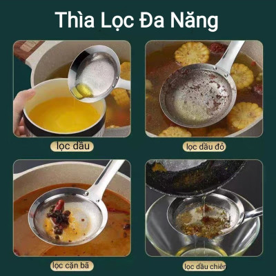 CHAO THÌA DÂY LỌC INOX SUS 304 LỖ LỌC ĐỘT CNC NHỎ MỊN MÀNG - CHAO THÌA DÂY LỌC BỘT VỚT HỚT BỌT LỌC DẦU THỰC PHẨM ( SẢN PHẨM CÔNG NGHỆ CNC CAO CẤP )