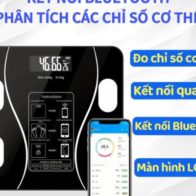 Cân Điện Tử Sạc USB Bluetooth: Phân Tích Lượng Mỡ Chỉ Số Cơ Thể và Hiển Thị Nhiệt Độ Phòng Qua APP Điện Thoại Bản Cao Cấp