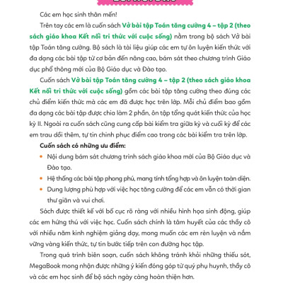Vở Bài Tập Toán Tăng Cường 4 (Theo Sách Giáo Khoa Kết Nối Tri Thức Với Cuộc Sống) - MEGA