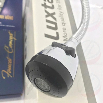 Vòi Bếp Vòi Rửa Chén Bát Lạnh Gắn Tường Inox mạ Crome LUXTA L3106T3B - Vòi âm tường thân uốn dẻo, tăng áp 2 chế độ