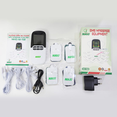 Máy Massage Xung Điện Trị Liệu Nikio NK-102 - 8 Miếng Dán Mát Xa Giảm Đau Nhức Toàn Thân Với Công Nghệ Điện Xung Mới - Đèn Hồng Ngoại Hỗ Trợ Trị Viêm Mũi Dị Ứng, Viêm Xoang - Pin Sạc Không Dây Tiện Lợi