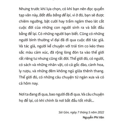 Bắt Đầu Bằng Để Lại