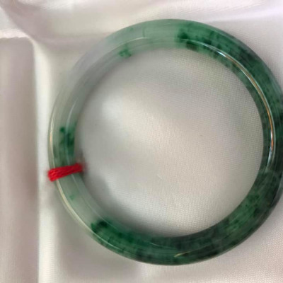 VÒNG KHỐI CẨM THẠCH TỰ NHIÊN  MÀU XANH SƠN THUỶ LÝ 50MM x dầy 7,2mm  VÒNG TAY NỮ BÓNG ĐẸP  48KG - 57KG ĐEO 