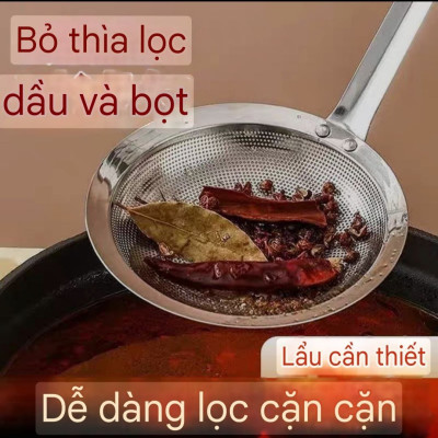 CHAO THÌA DÂY LỌC INOX SUS 304 LỖ LỌC ĐỘT CNC NHỎ MỊN MÀNG - CHAO THÌA DÂY LỌC BỘT VỚT HỚT BỌT LỌC DẦU THỰC PHẨM ( SẢN PHẨM CÔNG NGHỆ CNC CAO CẤP )