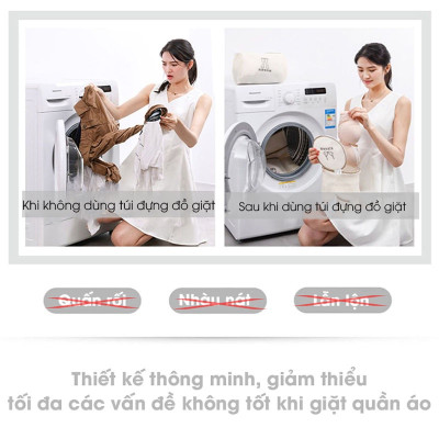 Túi giặt 3 lớp bảo vệ quần áo, đồ lót dùng cho máy giặt có khóa kéo tiện lợi nhiều kích thước lựa chọn