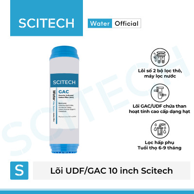 Bộ lõi lọc nước số 1,2,3 (PP-UDF-CTO) 10 inch dùng trong máy lọc nước RO, bộ lọc thô - Hàng chính hãng