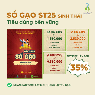 Gạo Ngỗng Sinh Thái ST25 Xát Trắng 3kg