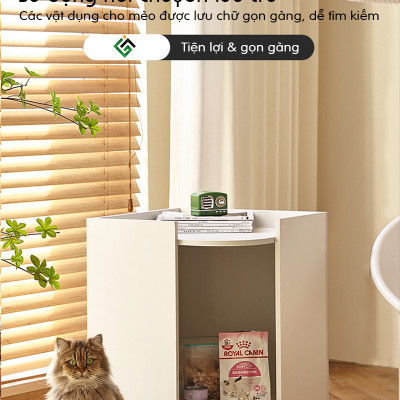 Nhà Cho Mèo Ngủ Kết Hợp Tủ Đựng Thức Ăn Chính Hãng IGA - GP194