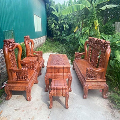Bộ bàn ghế minh quốc voi chiến tay 12 gỗ hương đá 6 món ( Chú Tường - Thái Nguyên )