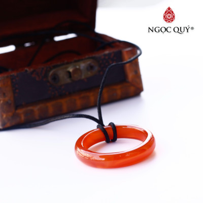 Mặt dây chuyền tròn đá mã não đỏ - Ngọc Quý Gemstones