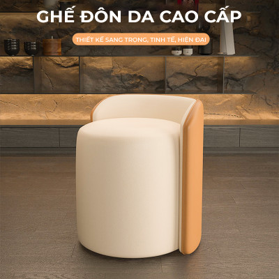 Ghế đôn sofa, ghế bàn trang điểm bọc da cao cấp decor phòng hiện đại - GC51