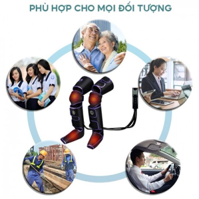 Máy Nén Ép Trị Liệu Suy Giãn Tĩnh Mạch Chân Nikio NK-287 - Massage Chân Bằng Công Nghệ Túi Khí Tân Tiến Với Áp Suất 50 Kpa - Tích Hợp Nhiệt Sưởi Ấm Đầu Gối - Tăng Tuần Hoàn Máu, Hỗ Trợ Cải Thiện Suy Giãn Tĩnh Mạch Và Đau Nhức Chân