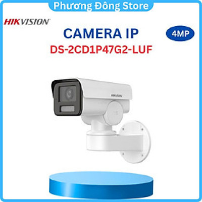 Camera IP HIKVISION Thân quay quét có màu 4MP DS-2CD1P47G2-LUF, Ống kính cố định 4mm, Xoay ngang, dọc, chống ngược sáng ,.-Hàng chính hãng