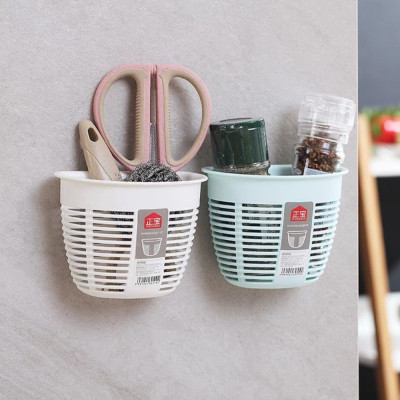 Giỏ rổ nhựa dán tường cao cấp đựng miếng rửa chén và nhiều vật dụng nhỏ như lược kéo bàn chải đũa thìa muỗng - rổ nhựa dán tường siêu dính không cần khoan tường bắt ốc vít
