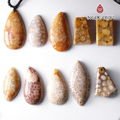 Mặt dây chuyền đá san hô 33-51mm mệnh thủy kim - Ngọc Quý Gemstones