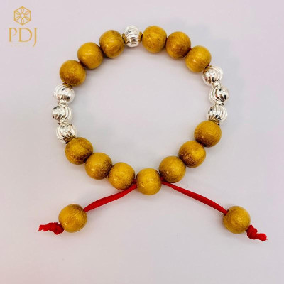 Vòng Dâu Tằm 7 Bi Bạc Cho Bé Trai 