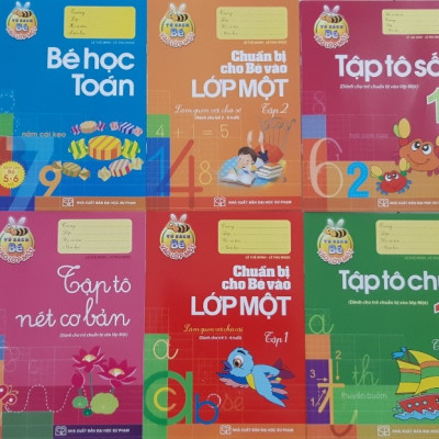 Combo 2 túi : Chuẩn bị cho bé vào lớp 1 (túi 10 cuốn ) + Tập tô màu Mẫu Giáo ( túi 8 cuốn )