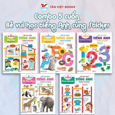 Sách - Bé Vui Học Tiếng Anh Cùng Sticker - Combo 5 Cuốn - Hyeonju Park & Juhee Shin - Tân Việt Books