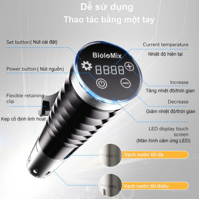Máy nấu chậm Sous vide dùng cho gia đình thương hiệu Mỹ cao cấp BioloMix SV-9002 - Hàng nhập khẩu