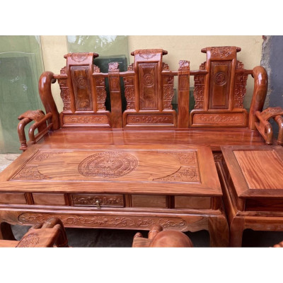 Bộ bàn ghế Tần Thủy Hoàng gỗ xà cừ