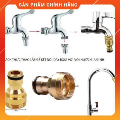 Bộ dây vòi xịt nước ️ , tăng áp 3 lần, loại 7m, 10m 206701-3 đầu đồng, cút đồng, + mở chai
