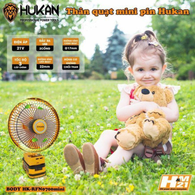 THÂN QUẠT CHẠY PIN 21V BODY HK-RFN0700MINI HUKAN - HÀNG CHÍNH HÃNG
