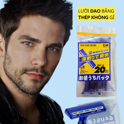 Dao Cạo Râu 02 Lưỡi Kép Kai Razors 09167-BB2-20P (Set 20 Cây)