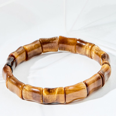 Vòng tay mắt hổ vàng nâu đốt trúc Ngọc Quý Gemstones