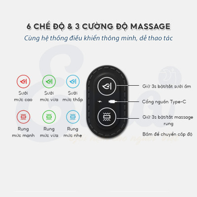 Đệm kê lưng chống thoát vị đĩa đệm EMA tích hợp massage rung & chườm nóng, gối kê lưng giảm đau lưng, tăng tuần hoàn máu