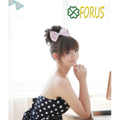 Tóc búi xoăn cột J25C, tóc dày đẹp