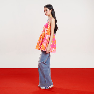 DOTTIE - Áo cột hai dây nơ lưng - Cam - T0875