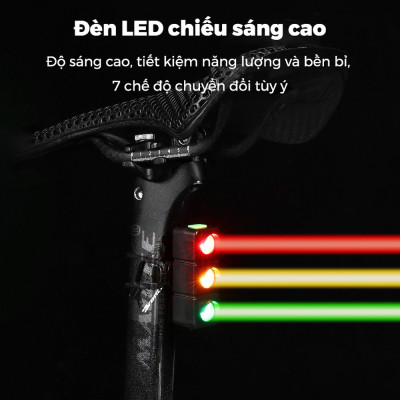 Đèn Đuôi Xe Đạp Ba Màu Giao thông BR-05, Sạc Type-C Pin Bền 480mAh, Cảm biến phanh, Đèn Đạp Xe An Toàn Ban Đêm, Dễ Dùng Cho Người Mới - Mai Lee