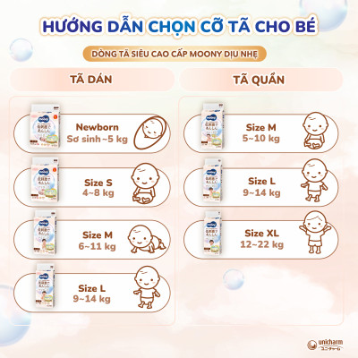 Tã quần Moony Moony Dịu Nhẹ  M46/L36/X32