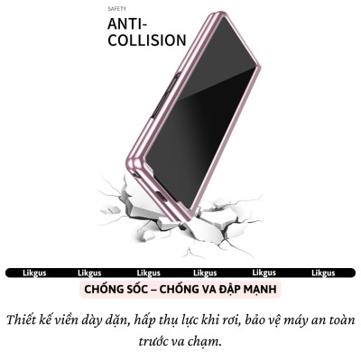 Ốp Lưng Mạ Viền Cao Cấp Cho Samsung Galaxy Z Fold 7 hiệu Likgus Platinum – Chống Sốc, Chống Trầy, Trong Suốt Sang Trọng, Siêu Mỏng Nhẹ - Hàng nhập khẩu