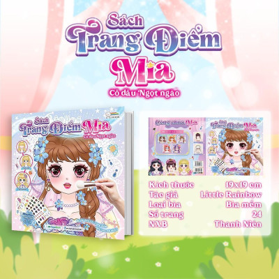 Sách - Trang Điểm Công Chúa Mia - Cô Dâu Ngọt Ngào - Tô Màu Và Bóc Dán Hơn 100+ Stickers Xinh Đẹp Cho Bé Gái - Megabook