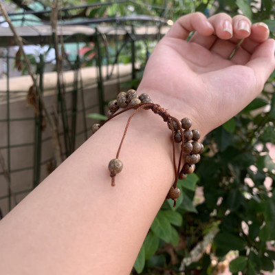 Vòng tay gỗ trầm hương mix Hoa sen (BH697) An Yên - Thịnh Vượng - Trầm Tốc Việt - Bracelet of HAHANCO