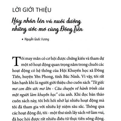 Từ Giấc Mơ Con Đến Ước Mơ Lớn - Câu Chuyện Về Hành Trình Của Một Người Làm Khuyến Học (PNU)