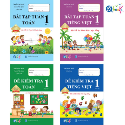 Sách - Combo Bài Tập Tuần và Đề Kiểm Tra Toán - Tiếng Việt 1 - Kết nối tri thức với cuộc sống - Cả Năm (8 cuốn)