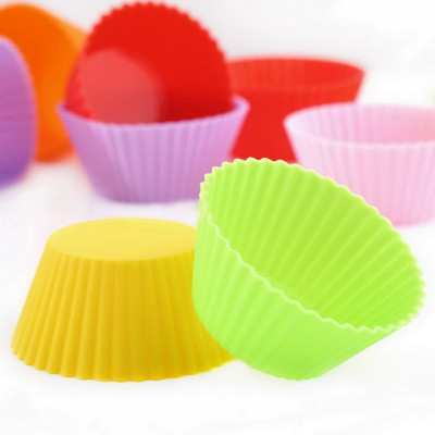 Bộ 10 khuôn silicon 3 lớp làm bánh, rau câu, bánh bông lan, bánh da lợn hình tròn Cupcake – Mã số 1133