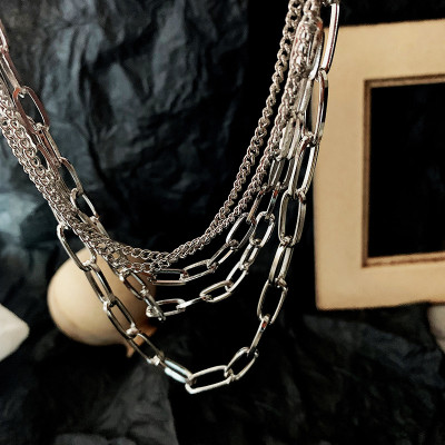 Vòng cổ titan nhiều lớp xích phong cách đường phố