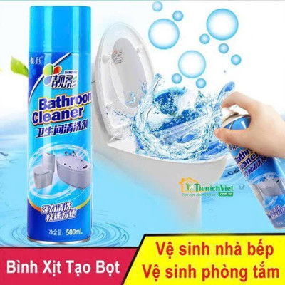 Chai Xịt Vệ Sinh Bọt Tuyết Phòng Tắm Bathroom Cleaner Siêu Sạch - Dung Tích 500ML Làm Sạch