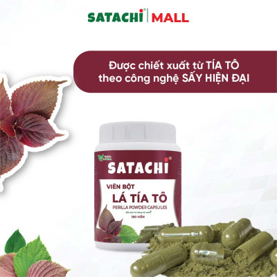 Viên Bột Tía Tô Nguyên Chất SATACHI – 100% Lá Tía Tô – Dạng Viên Tiện Lợi – Hộp 180 viên