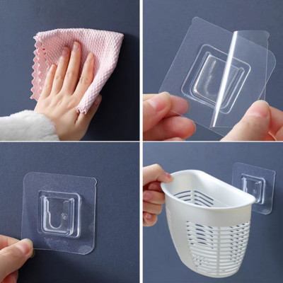 Giỏ rổ nhựa dán tường cao cấp đựng miếng rửa chén và nhiều vật dụng nhỏ như lược kéo bàn chải đũa thìa muỗng - rổ nhựa dán tường siêu dính không cần khoan tường bắt ốc vít