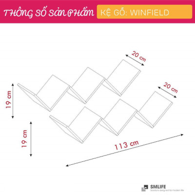 Kệ trang trí gỗ kiểu dáng nhỏ gọn SMLIFE Winfield