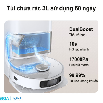 Robot Hút Bụi Lau Nhà Dreame L10 Ultra Giặt Sấy Tự Động Lực Hút 5.300 Pa - Hàng Chính Hãng