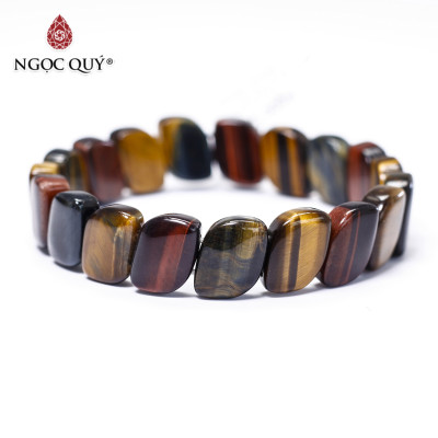 Vòng tay bản đá mắt hổ tam tài - Ngọc Quý Gemstones