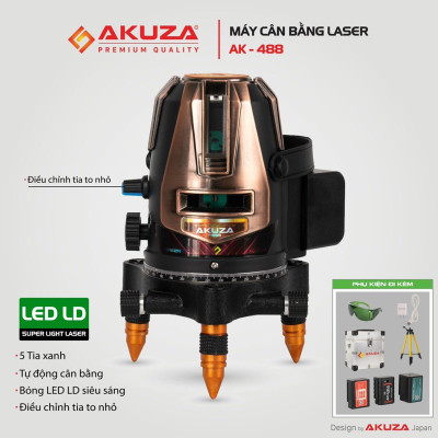MÁY CÂN BẰNG LASER 5 TIA XANH AKUZA 488 - HÀNG CHÍNH HÃNG