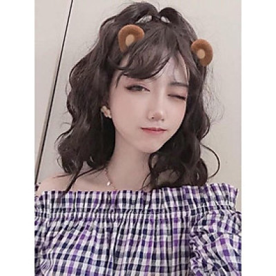  Tóc giả xù ngắn, tóc giả xoăn qua vai cao cấp- tặng lưới chùm tóc